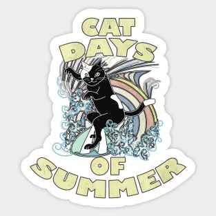 Funny Cat Surfer Quote CAT DAYS OF SUMMER Vacation Gifts Sticker